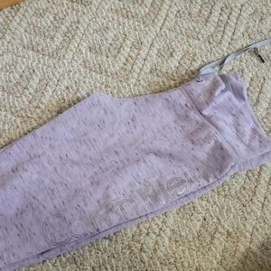 Calvin Klein Cropped Joggers Lilac Logo Sz M